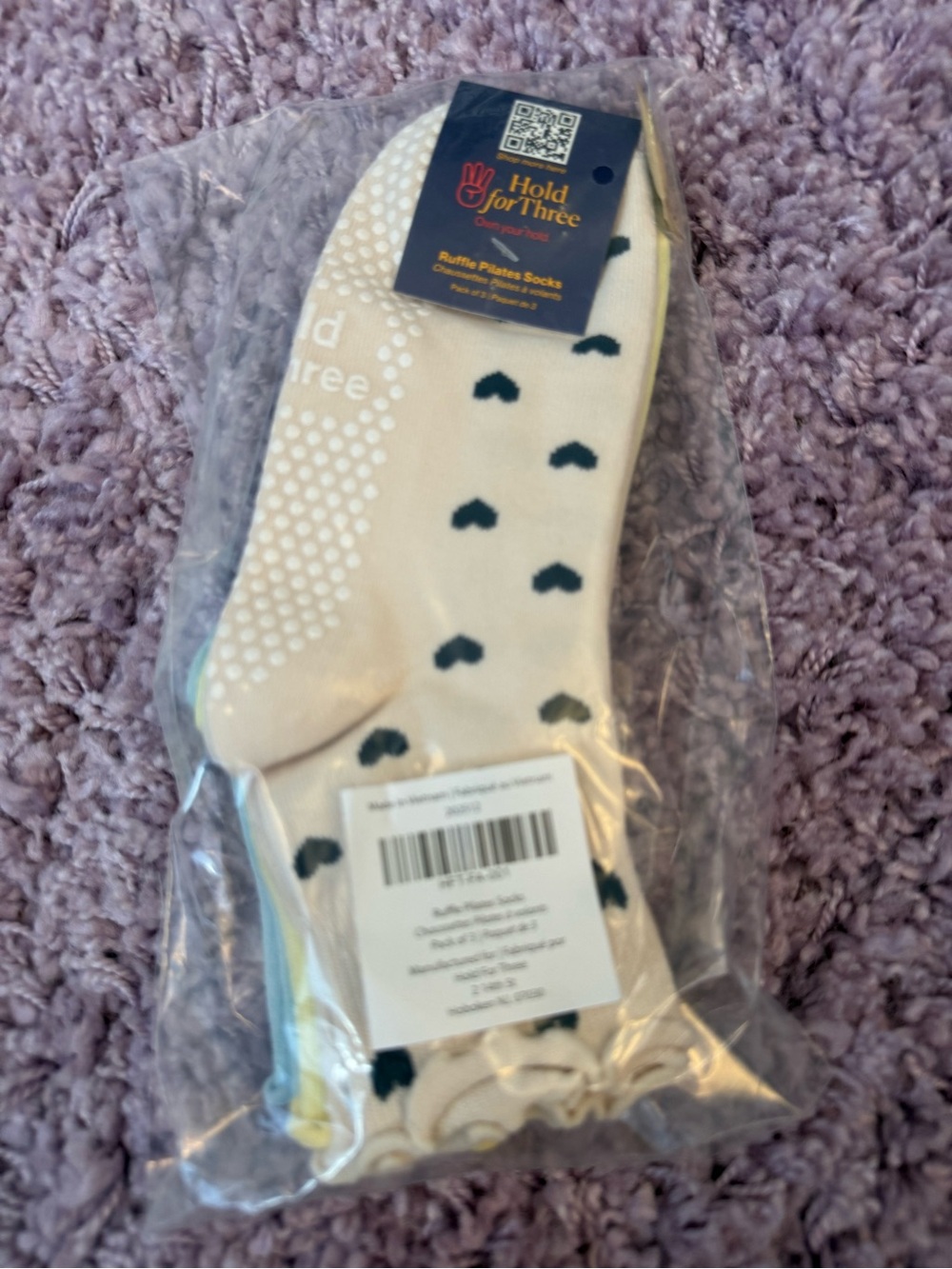 Three Pack Non-Slip Pilates Ruffle Socks
